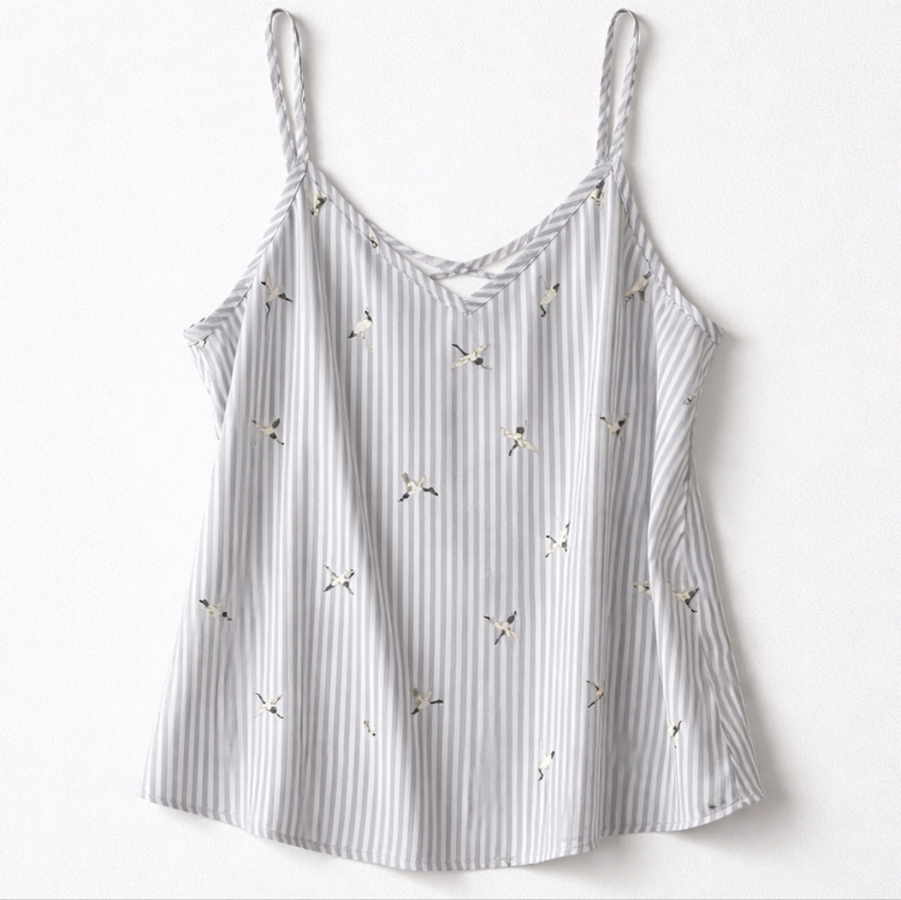 155 Torrid 5X Blue and White Asymmetrical Camisole